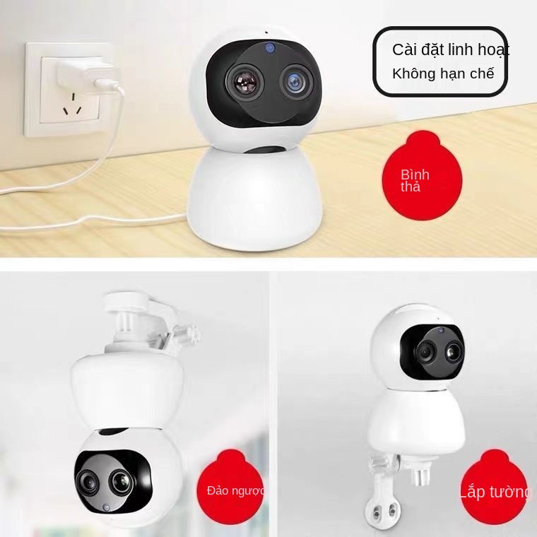 Màn hình thông minh mạng không dây HD 360 độ camera trong nhà và ngoài trời điện thoại di động giám sát WiFi từ