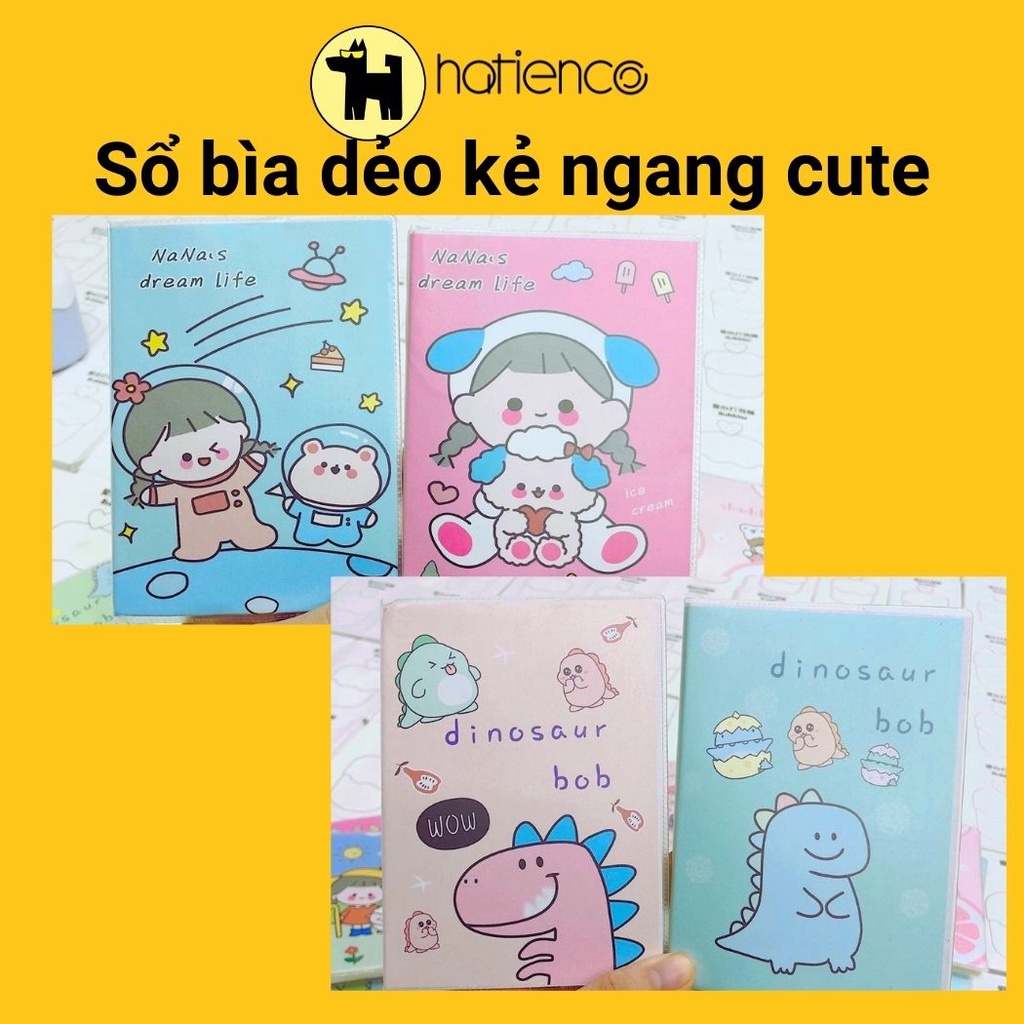 Sổ tay A7, sổ tay cute bìa dẻo, kẻ hàng ngang dễ thương