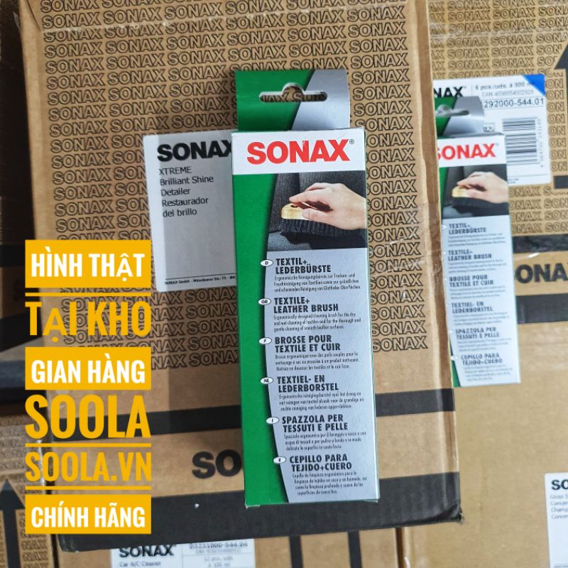 Bàn chải vệ sinh nội thất ô tô Sonax cao cấp chính hãng (TEXTILE &amp; LEATHER BRUSH) 416741