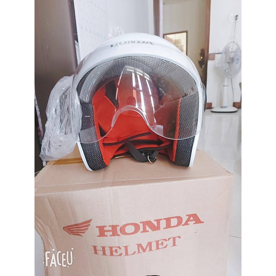 [Mã LIFEXANH03 giảm 10% đơn 500K] mũ/nón honda 3/4 nữ - nhập theo xe indo - trắng