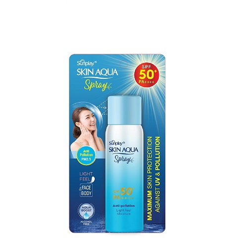 Xịt chống nắng kháng bụi Sunplay Skin Aqua Anti Pollution Spray SPF50+ PA++++ 50g