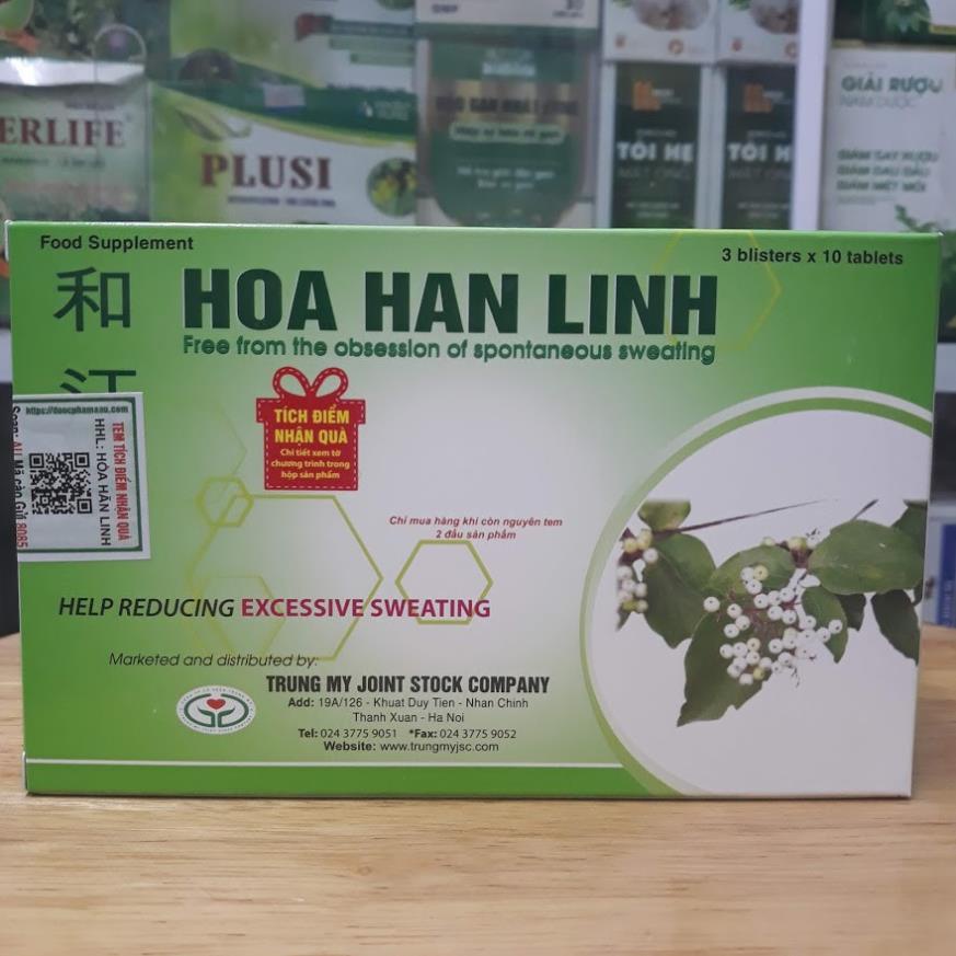 CHÍNH HÃNG HÒA HÃN LINH - GIẢI TỎA NỖI LO MỒ HÔI NHIỀU TAY CHÂN - tích 6 tem được 1 hộp [chính hãng]