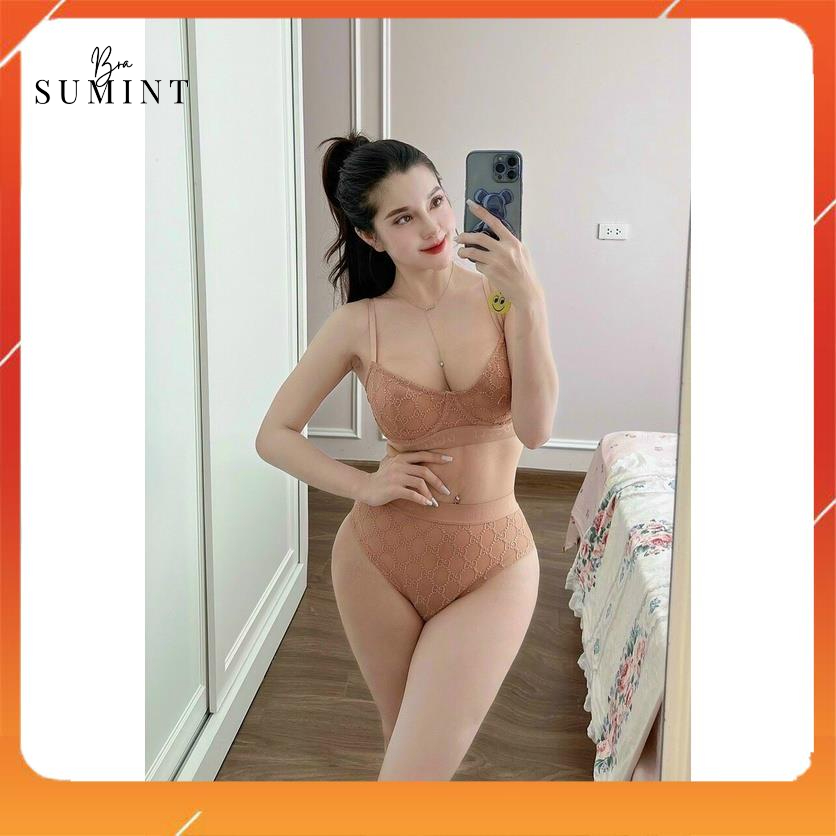 Set bộ đồ lót ren G.C cao cấp áo có gọng mút đệm vừa ôm gọn nâng đẩy ngực, quần đồng chất cạp cao