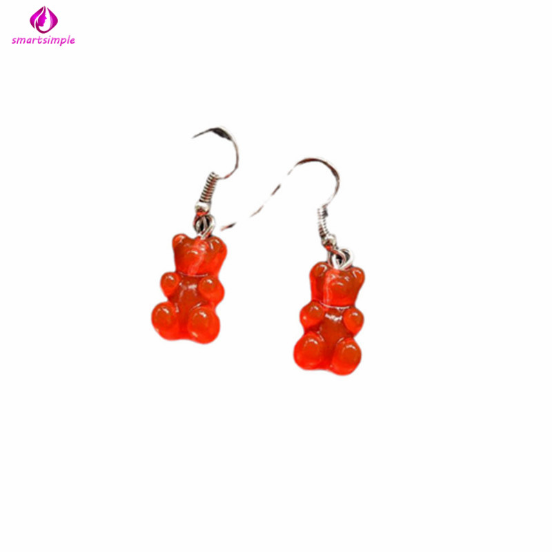 Bông Tai Nhựa Hình Gấu Dễ Thương