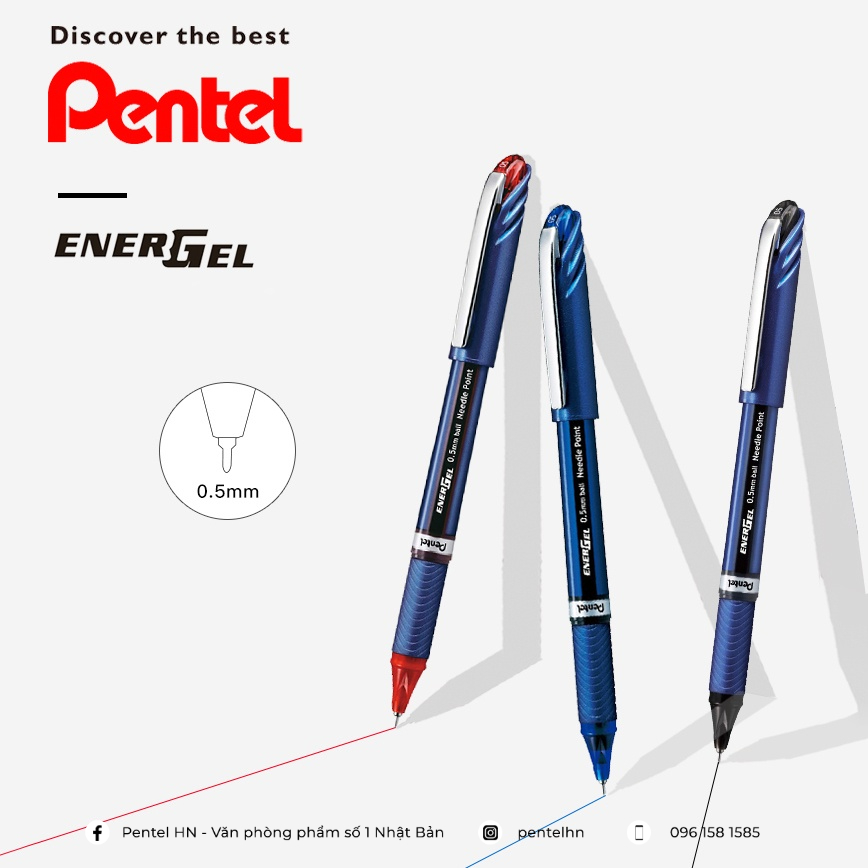 |FREESHIP| Bút Ký Nhật Bản Mực Gel Pentel Energel BLN25 ngòi 0.5mm | Siêu nét Siêu mịn Không nhòe | Khô trong 1/3s