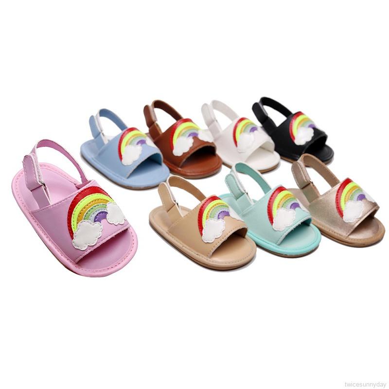 Xăng đan Đế Cao Su Mềm Chống Trượt Họa Tiết Cầu Vồng Dành Cho Bé Trai Bé Gái