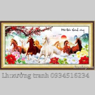 Tranh đính đá mã đáo thành công kt130x63cm
