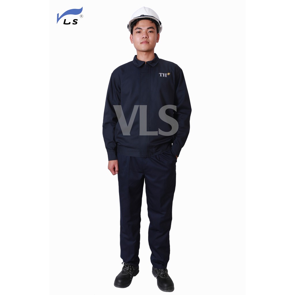 Quần áo bảo hộ lao động kéo khóa, vải pangrim Hàn Quốc 2721, có in logo theo yêu cầu