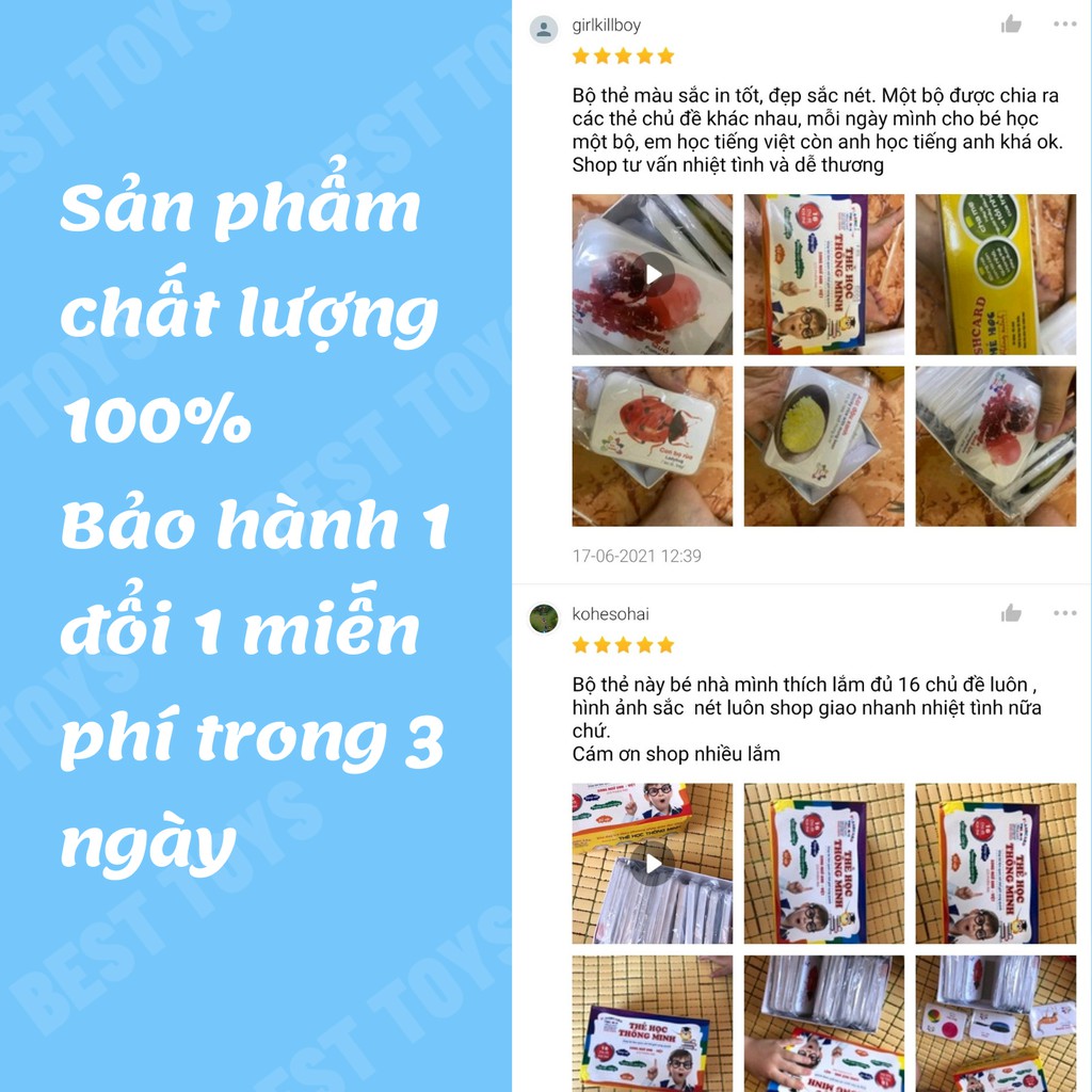 Bộ thẻ học thông minh flashcard Glenn Doman, 16 chủ đề song ngữ , đồ chơi dạy bé nhận biết thế giới xung quanh