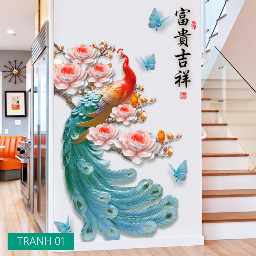 [12 Mẫu] Tranh Hoa 3D Dán Tường, Decor Nhà Cửa, Đẹp Như Tranh Vẽ