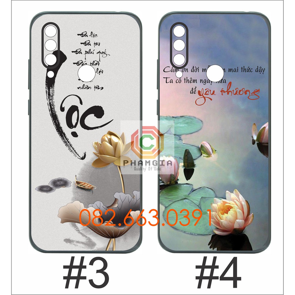 Ốp lưng Vsmart Joy 3 có viền bảo vệ cam dẻo đen in hình thư pháp