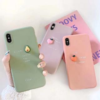 Ốp màu nhám hình trái cây cho iPhone XS Max XR X XS 6 6S 7 8 Plus