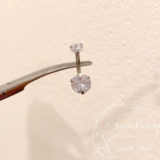  Khuyên rốn đá trấu JOLLY bằng thép y tế - titan xỏ khuyên 