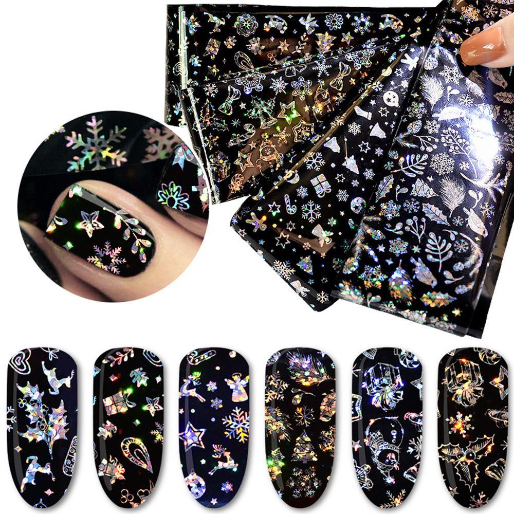 Set 4 Miếng Dán Họa Tiết Giáng Sinh 3D Trang Trí Móng Nghệ Thuật DIY