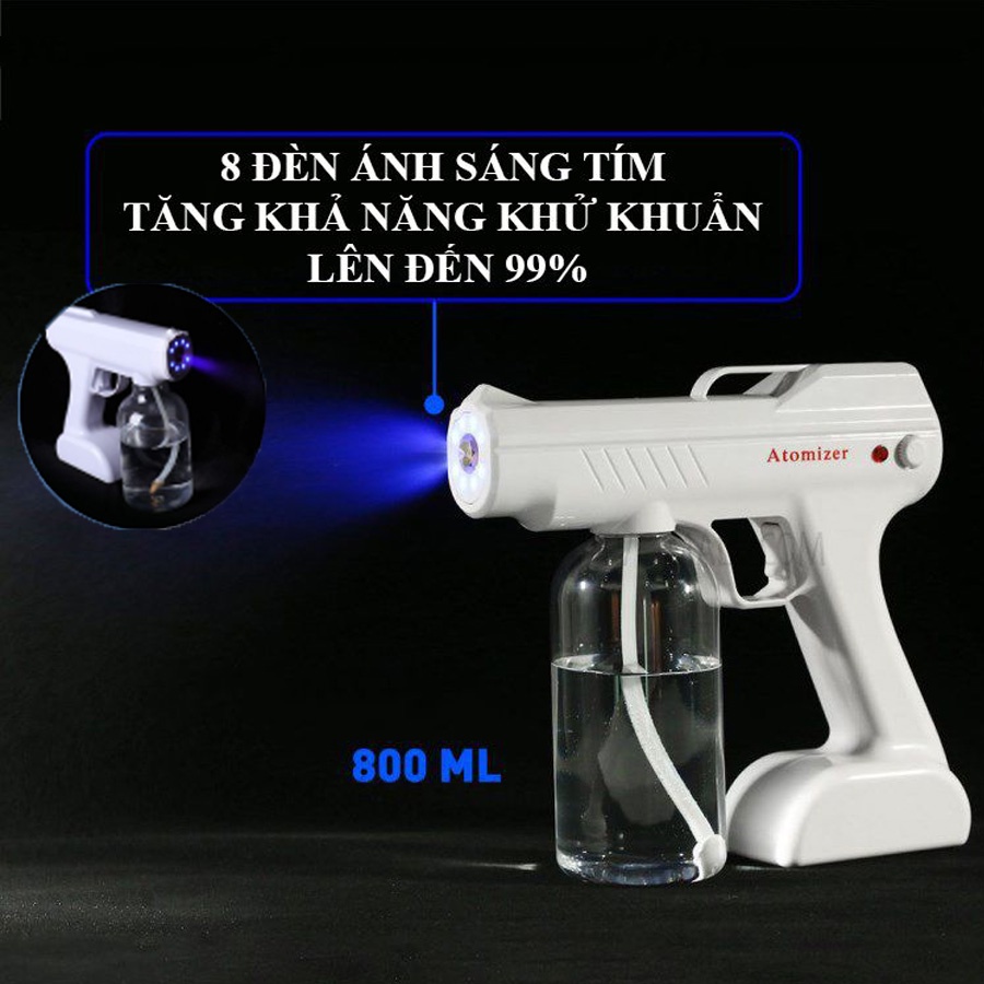 MÁY XỊT KHỬ KHUẨN - Sát khuẩn đến 99% - Khử trùng nano bằng tia cực tím - Dung tích lớn 800ml - Phun xa đến 2m