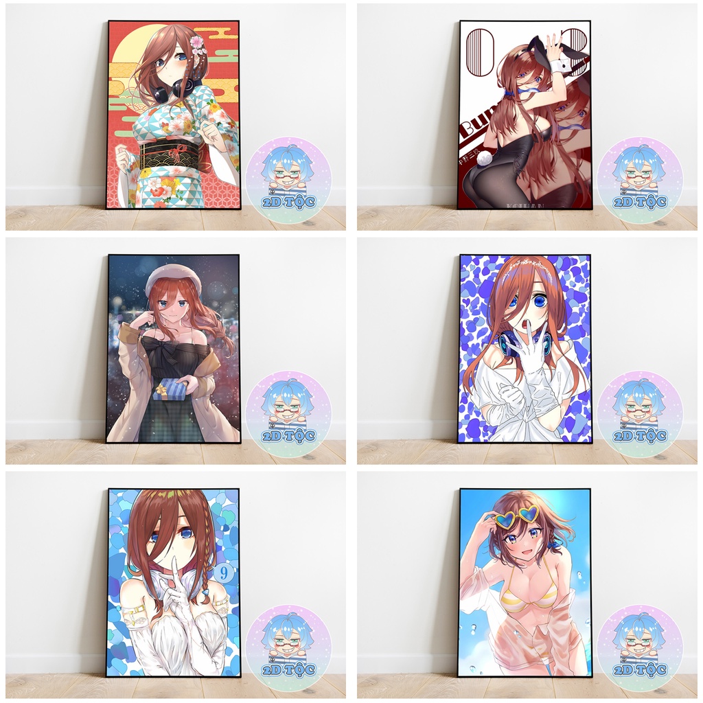 TRANH POSTER A3 NAKANO MIKU (8) ANIME MANGA NHÀ CÓ 5 NÀNG DÂU 5-TOUBUN NO HANAYOME GOTOUBUN NO HANAYOME - 2D TỘC SHOP