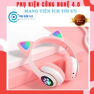 Tai Nghe Bluetooth Mèo Chụp Có Đèn Led