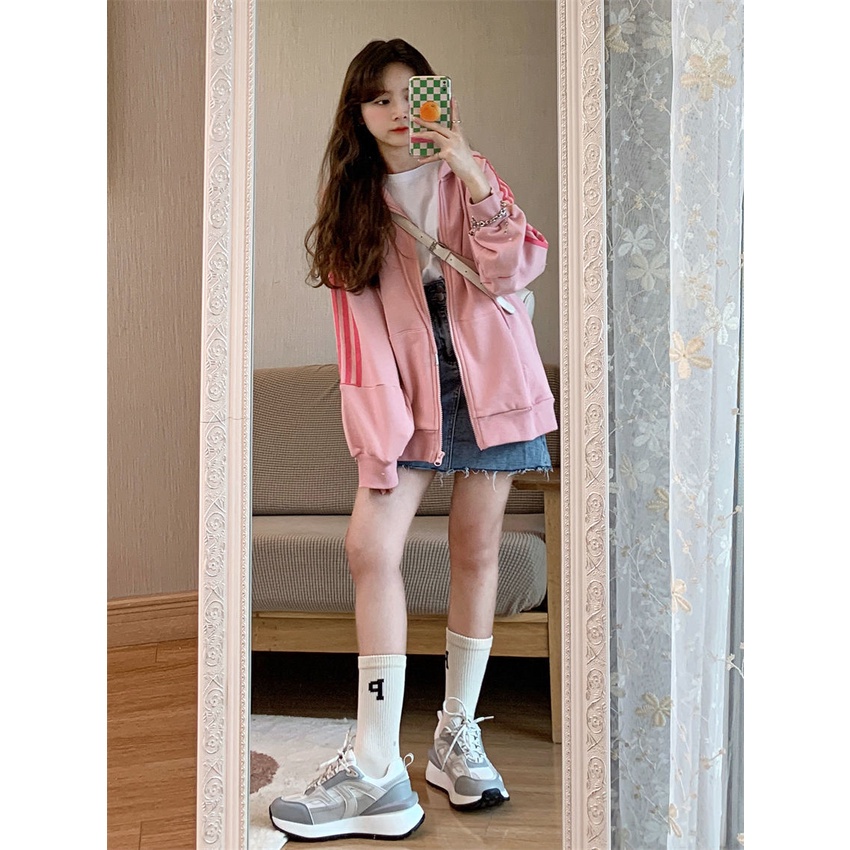 Áo Khoác Bóng Chày Tay Dài Dáng Rộng Có Khóa Kéo Thời Trang | BigBuy360 - bigbuy360.vn