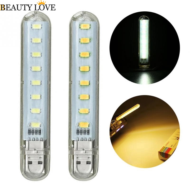 Bộ Đèn LED 8 Bóng + Đèn Đọc Sách + Đèn Đọc Sách Mini USB Di Động Tiện Dụng Cho Máy Tính / Laptop / Notebook / Cắm Trại
