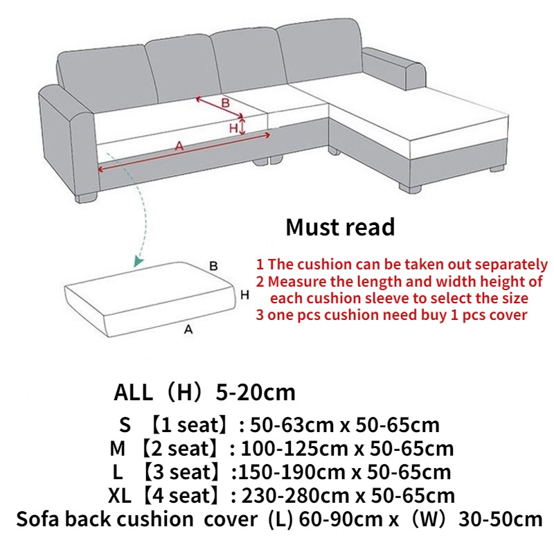 Vỏ bọc đệm sofa 1 / 2 / 3 / 4 chỗ chất vải co giãn phối họa tiết đa dạng tùy chọn cho trang trí trong nhà