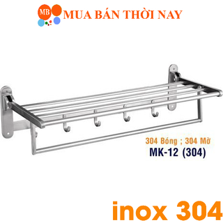 Máng treo khăn inox 304 cao cấp mk 12 bóng mờ
