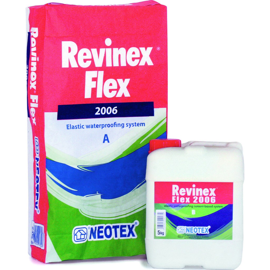 Revinex Flex 2006 Grey 34kg - Vật Liệu Chống Thấm Hai Thành Phần Gốc Xi Măng (Nhập khẩu Hy Lạp)
