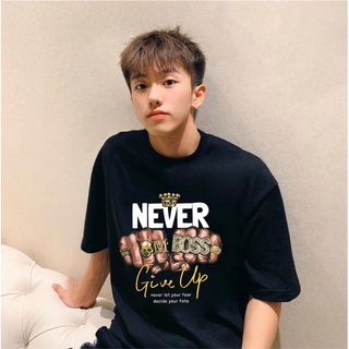 Áo thun unisex nam nữ never có bigsize đên hơn 100kg thun cotton cao cấp