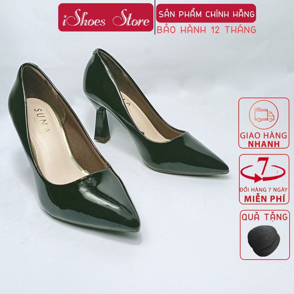 Giày cao gót da bóng SUNA cao 7cm - D794