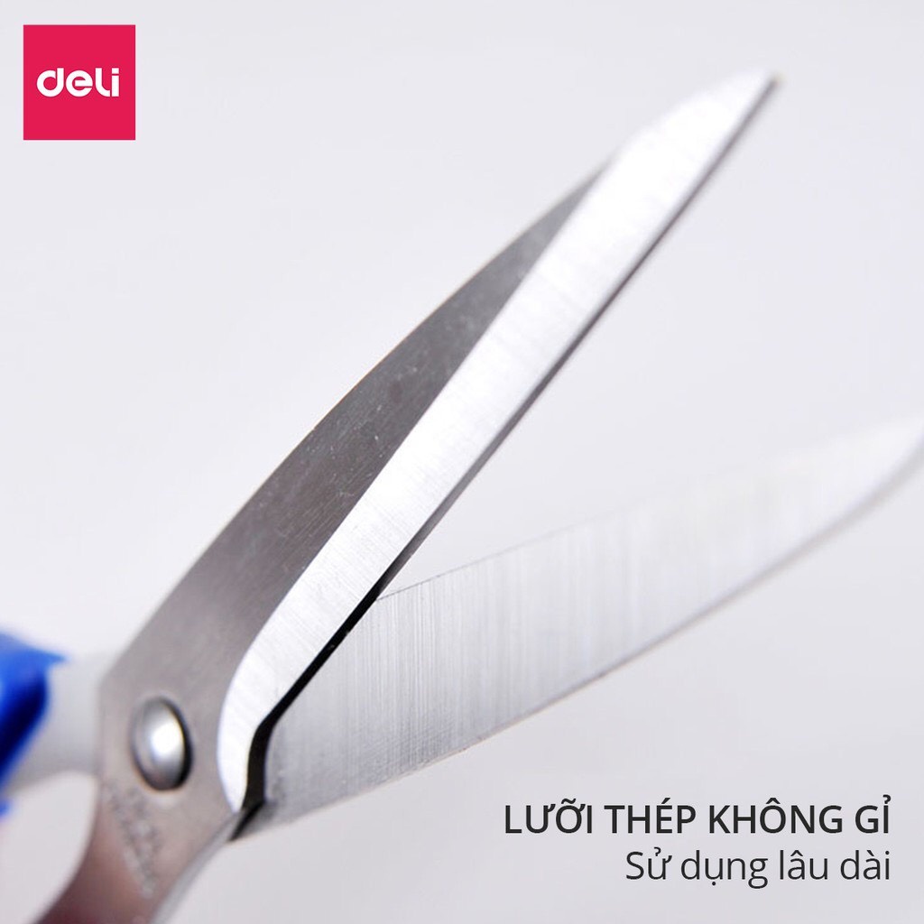 Kéo cắt gà Deli 190mm - Kéo nhà bếp đa năng sử dụng phòng bếp - Đen/Xanh - E6001 - MIYABI STORE