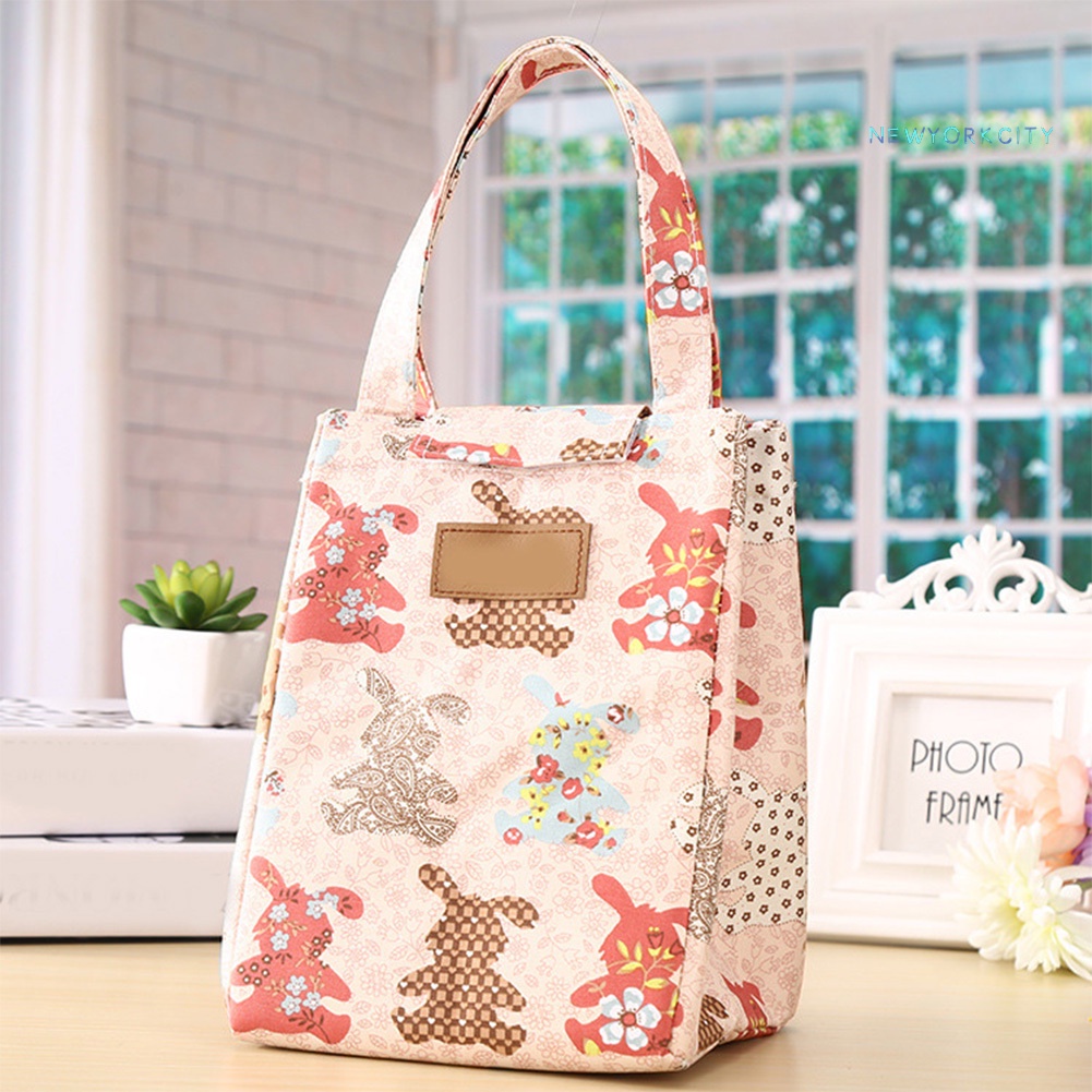 Túi Giữ Nhiệt Đựng Hộp Cơm Trưa Họa Tiết Thỏ/Gấu Dễ Thương