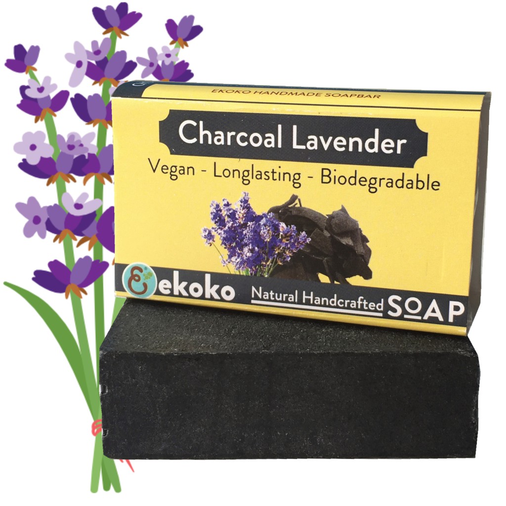 Xà Phòng Than Hoạt Tính Oải Hương Charcoal Lavender, Xà Bông Handmade, Nguyên Liệu Tự Nhiên, Bảo Vệ, Cho Da Sáng Khỏe