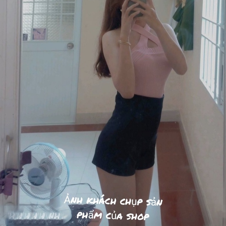 Quần short dance lưng cao co dãn dáng thể thao bó đùi khóa sau chất vải Umì - Quần đùi nữ cạp cao mặc ở nhà đi tập gym