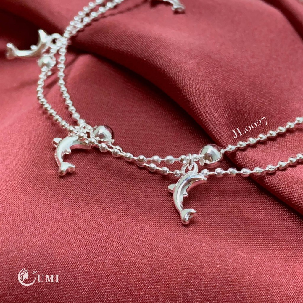 Lắc Chân Nữ Bạc 925 Thiết Kế Hình Cá Heo Phong Cách Hàn Quốc UMI JL027
