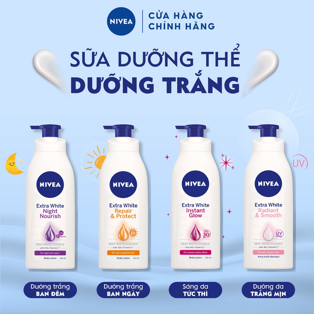 Sữa dưỡng thể làm sáng da& săn chắc da NIVEA Extra White- 350ml