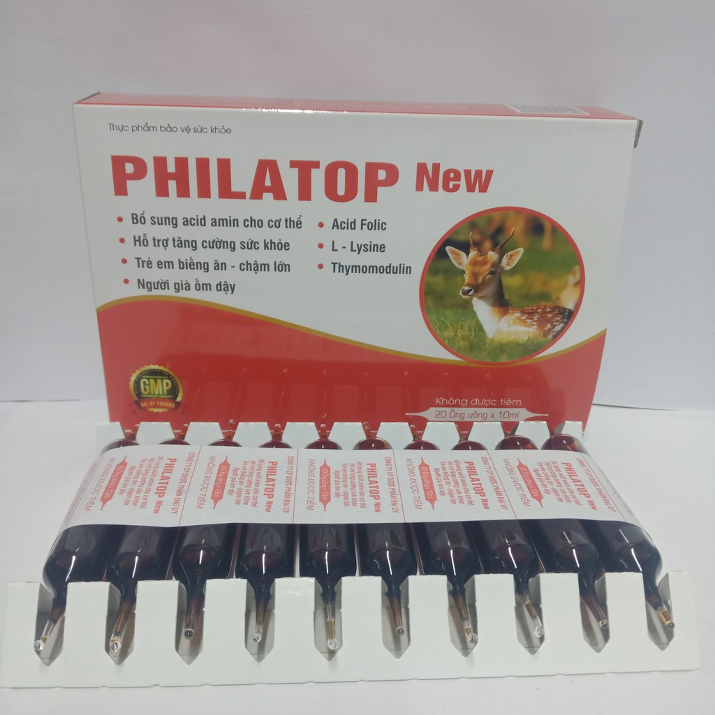 Philatop new đạm ống hộp 20 ống thuỷ tinh cho trẻ biếng ăn