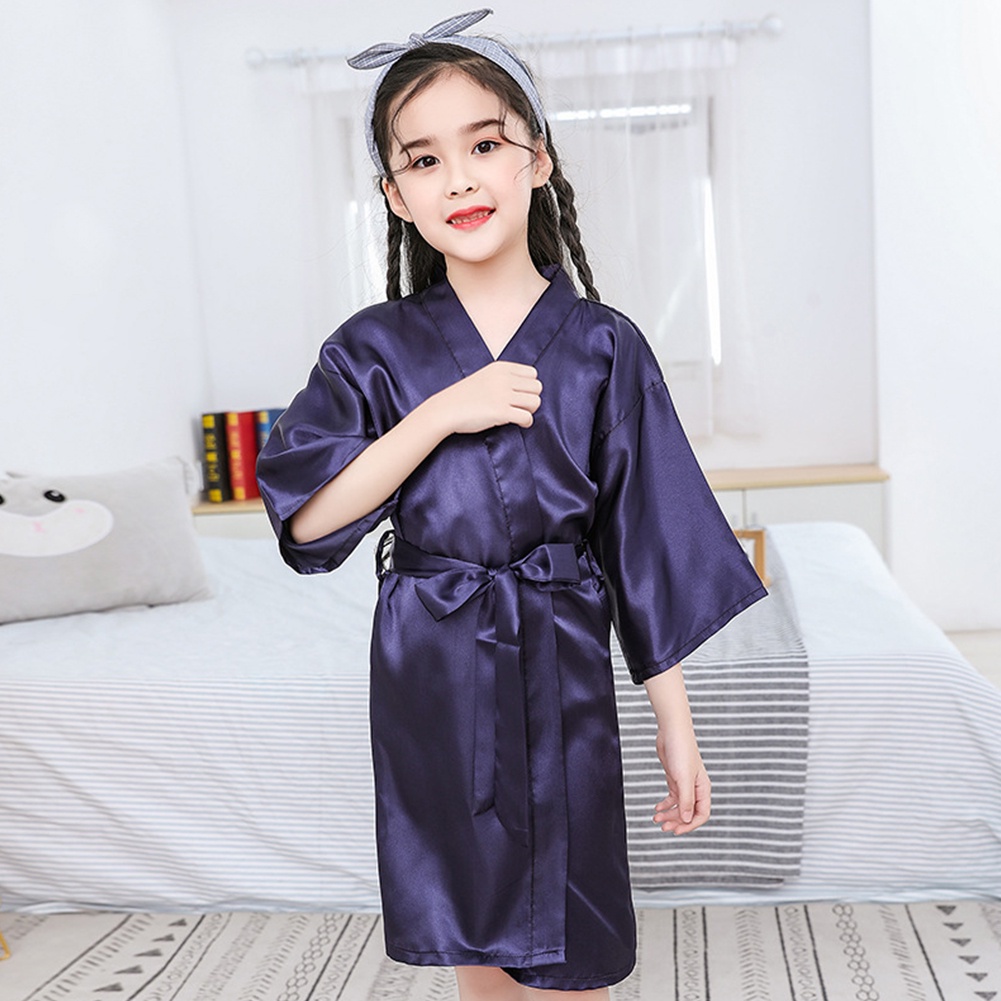 Áo choàng tắm chất lụa mềm mát phong cách mùa hè cho bé gái
