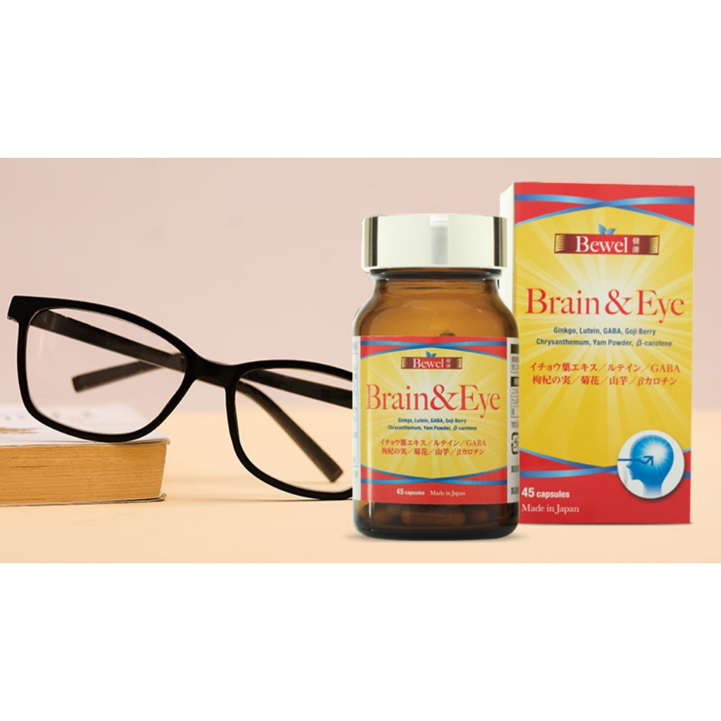 Viên Uống Bổ Não &amp; Mắt Waki Bewel Brain &amp; Eye Giúp Tăng Cường Tuần Hoàn Não &amp; Sức Khỏe Mắt (Hộp 45 Viên)