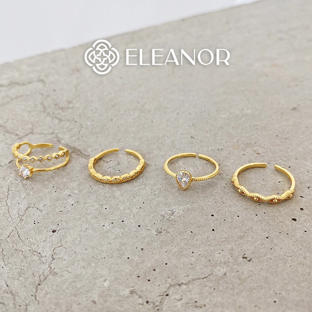 Nhẫn Nữ Eleanor Bạc 925 Cao Cấp Mạ Vàng 14K Thiết Kế Theo Phong Cách Vintage, Thanh Lịch, Thời Trang