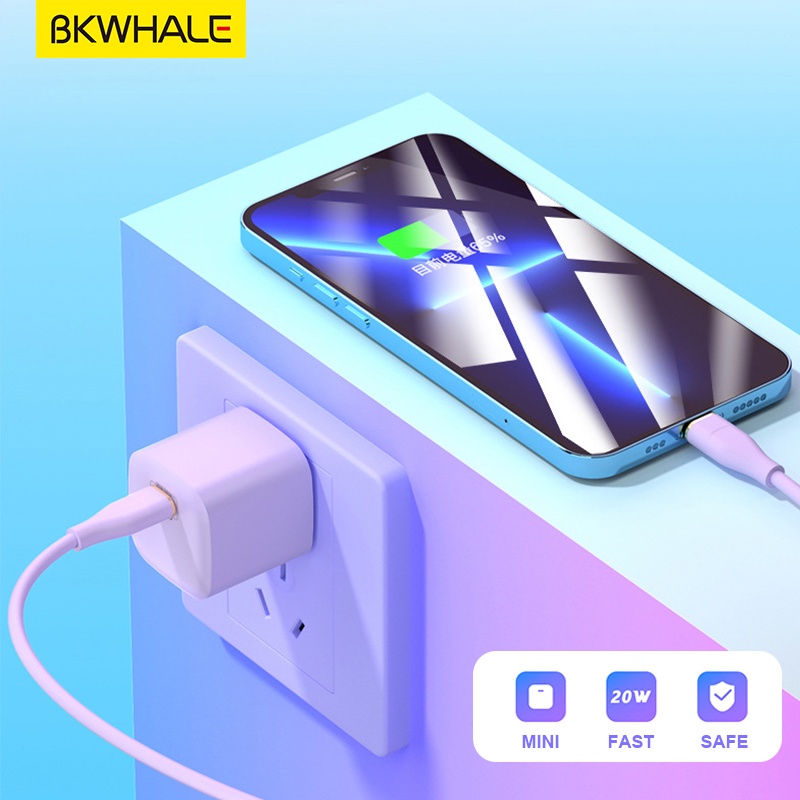 Cục Sạc Nhanh PD USB-C 20W Màu Macaron Cho iP hone 13 12 Pro Max mini Hỗ Trợ QC3.0 PD3.0