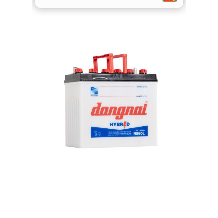 Bình ắc quy 12v Hybrid đồng nai NS60L | 12V - 45ah tặng acid châm bình