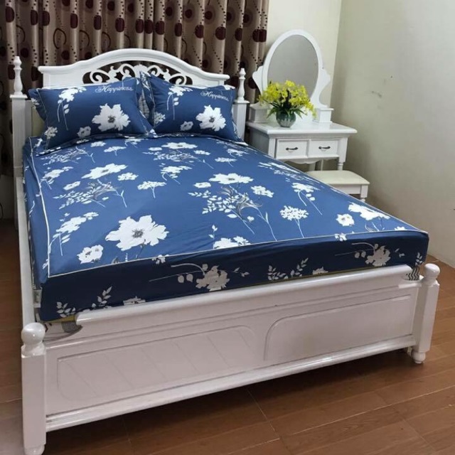 Bộ ga và vỏ gối cotton lụa hàn alnena