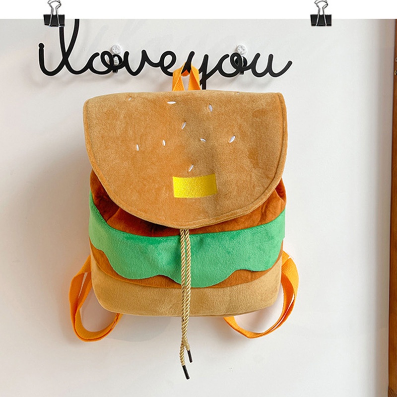 Ba Lô Rút Dây Hình Hamburger Sức Chứa Lớn Cho Bé Trai