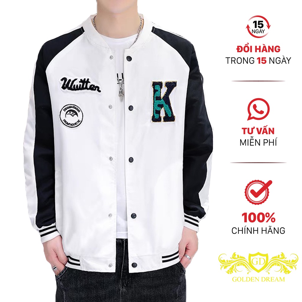 Áo Khoác Nam Kiểu Bomber Vải Nỉ GD GOLDEN DREAM