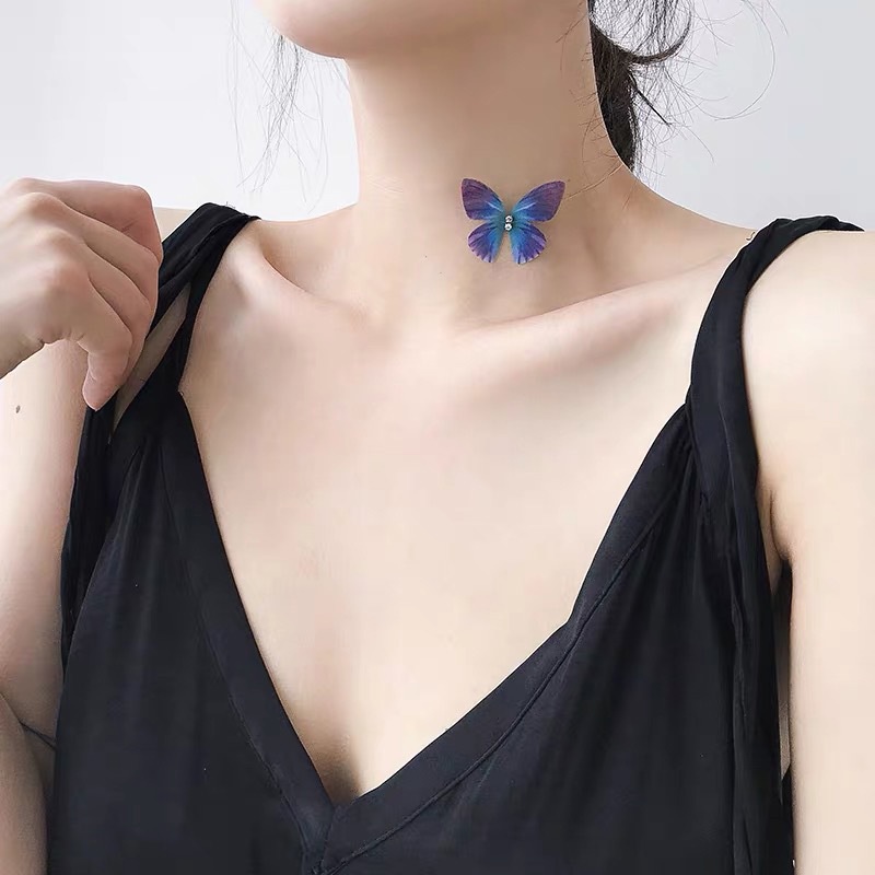 Vòng Cổ Ren Hình Bướm Đơn Giản Cá Tính Thời Trang