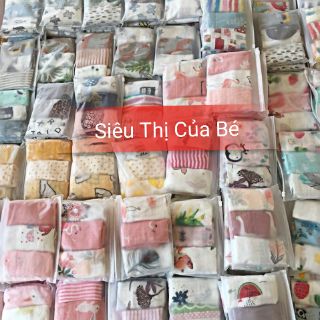 1 Set 3 khăn sữa Muslin tree túi zip