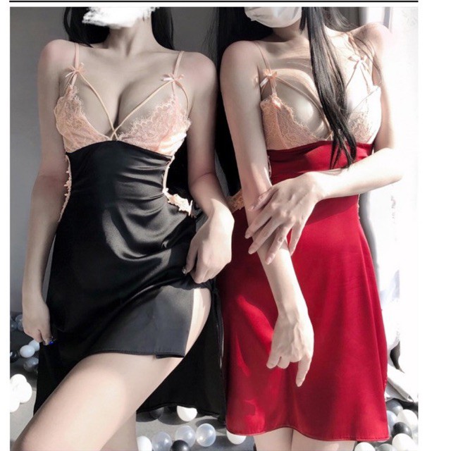 [LL 714] Váy ngủ lụa sexy -đầm ngủ ren -váy ngủ cao cấp- váy ngủ gợi cảm - CCNCS - NOWSHIP 2H [HCM]