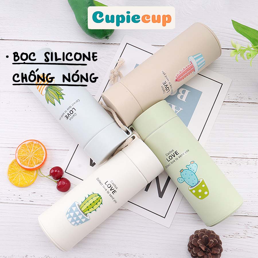 Bình Nước Thủy Tinh Bọc Nhựa 500ml Siêu Nhẹ An Toàn Có Quai Cầm Tiện Lợi BTT008