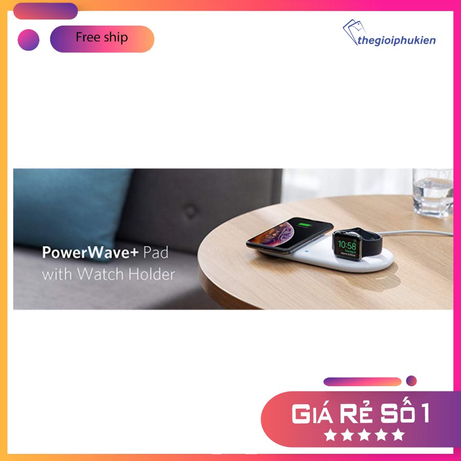 Đế sạc không dây 2 in 1 Anker PowerWave + Pad Sạc cùng lúc iPhone và Apple Watch