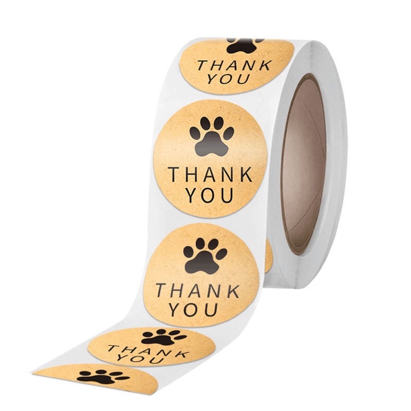 set 100 tem dán/ nhãn dán Thank you mẫu 1 size 2.5 cm
