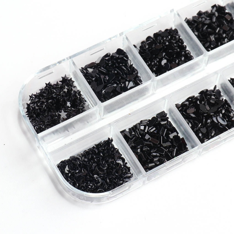 Hộp 12 Ngăn Đựng Phụ Kiện Trang Trí Móng Tay 3D Xinh Xắn
